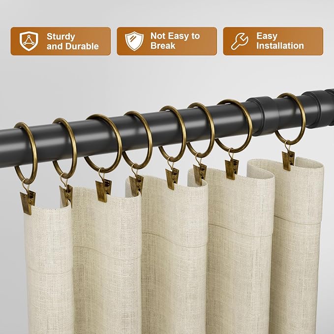 24 Pack Bronze Metal Curtain Rings - Image 7
