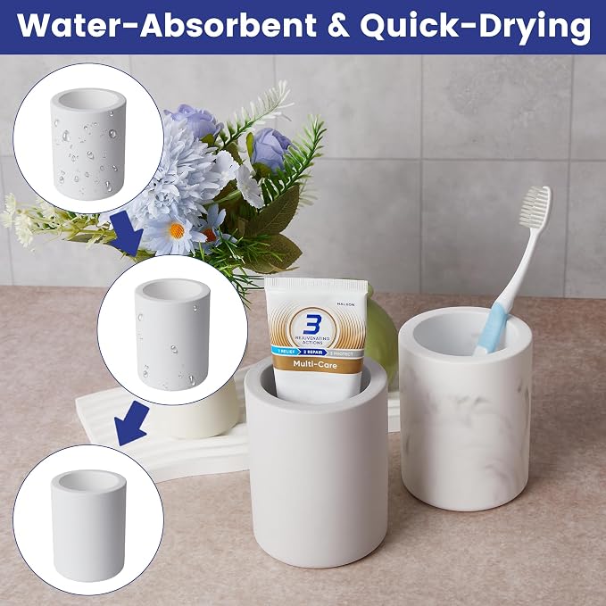 Drying Stone Toothbrush Holder, Diatomite Toothbrush Holders - Image 7