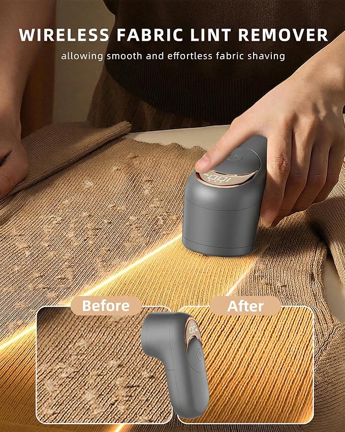 Fabric Shaver Lint Remover for Clothes, Portable Sweater Defuzzer | Rechargeable - Image 2