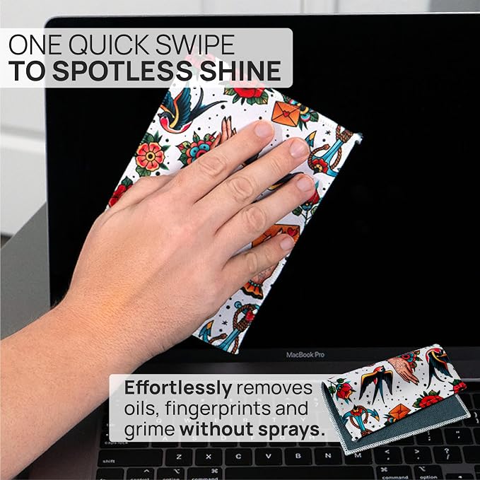 Microfiber Wholesale Quick Cloth Glasses Cleaning Cloths 5x7 Tattoo 2-Pack | - Image 2