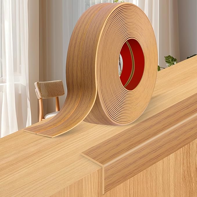 Wall Corner Protector Moulding Trim Peel and Stick Wall Corner Guards Trim Flexible Self Adhesive Edge Protector Moulding, 1.6 in x40 Ft, Light Brown Wood