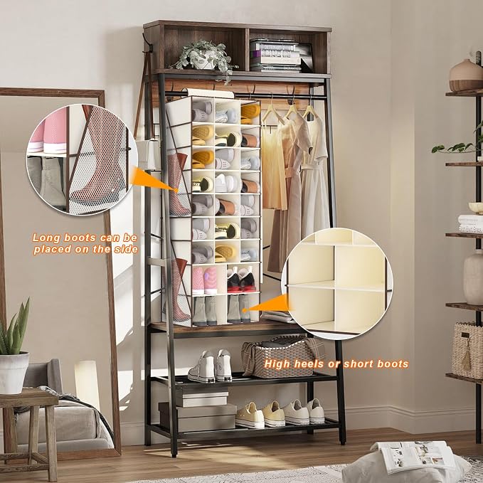 Hanging Shoe Organizer for Closet-Collapsible Storage Rack - Image 8