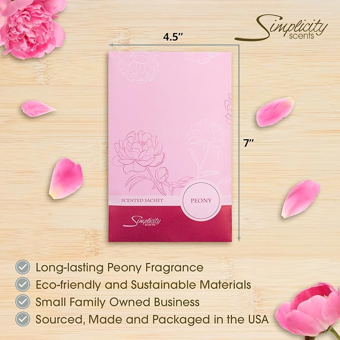 Peony Scented Sachets Pack of 6, Spring and Summer - Image 3