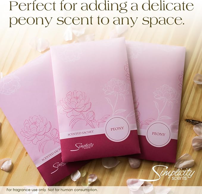 Peony Scented Sachets Pack of 6, Spring and Summer - Image 4