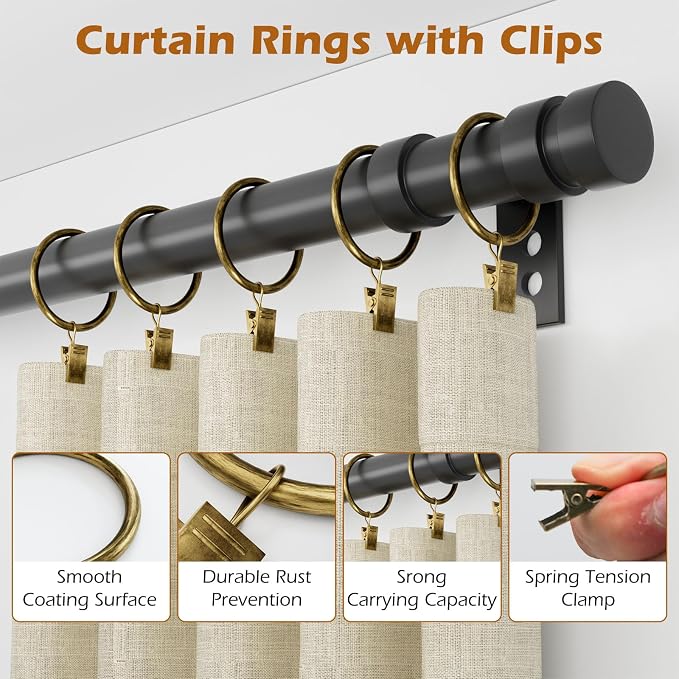 24 Pack Bronze Metal Curtain Rings - Image 3
