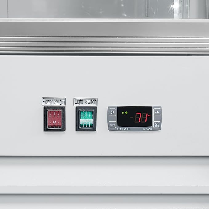 KoolMore 53 in. Commercial Two Glass Door Display Upright Freezer Merchandiser in White 45 Cu. Ft. (MDF-2GD-45C-WH)