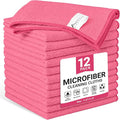 SIFANGKE Microfiber Cleaning Cloth, 12 Pack HotPink Cleaning Rags by Unknown