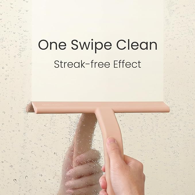 JustHang Shower Squeegee with Built-in Hook, 10-Inch Terracotta | Award-Winning - Image 3