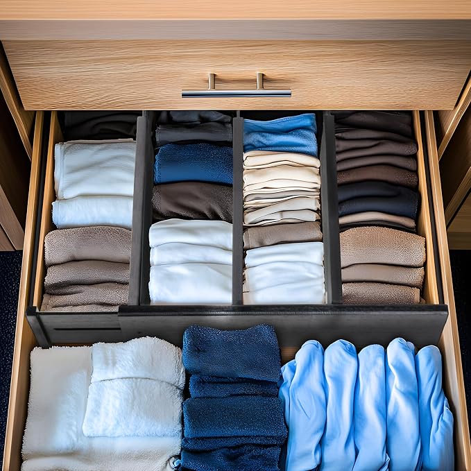 Utoplike Bamboo Drawer Dividers Large, Clothing，Spring Loaded, Works in Bathroom - Image 7