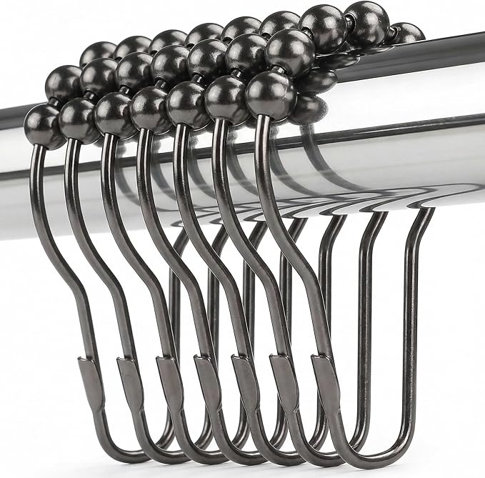 Shower Curtain Hooks Rings, Rustproof Metal Shower Curtain Rings by Unknown