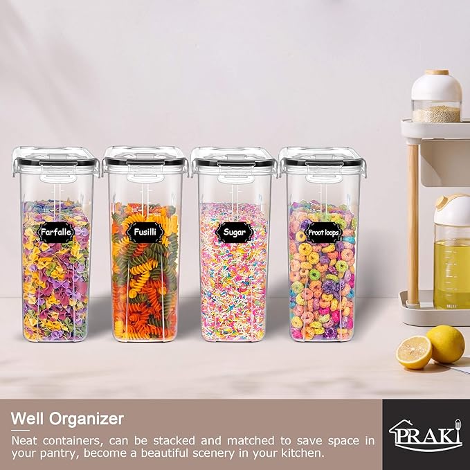 5PCS Large Cereal Containers Storage, Food Storage Containers | Plastic Dry - Image 7
