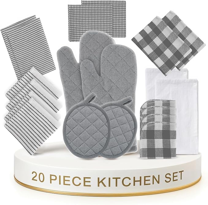 LANE LINEN Kitchen Towels and Oven Mitt Set 20 Pc by LaneLinen