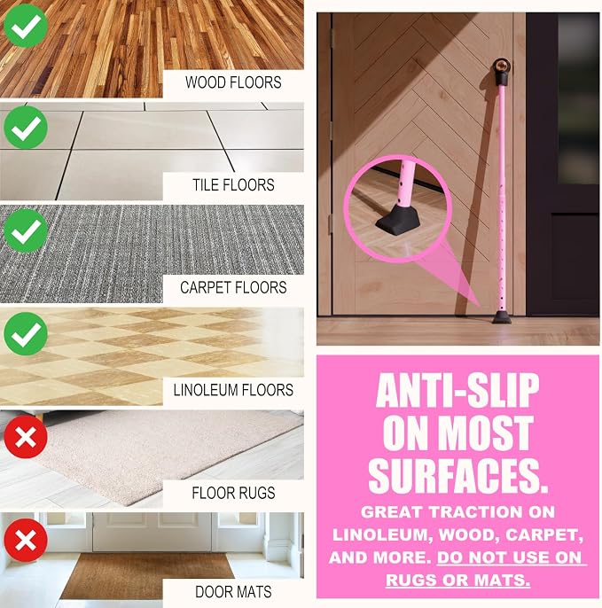SECURITYMAN 3-in-1 Door Security Bar, Security Door Stoppers & Door Barricade – - Image 7