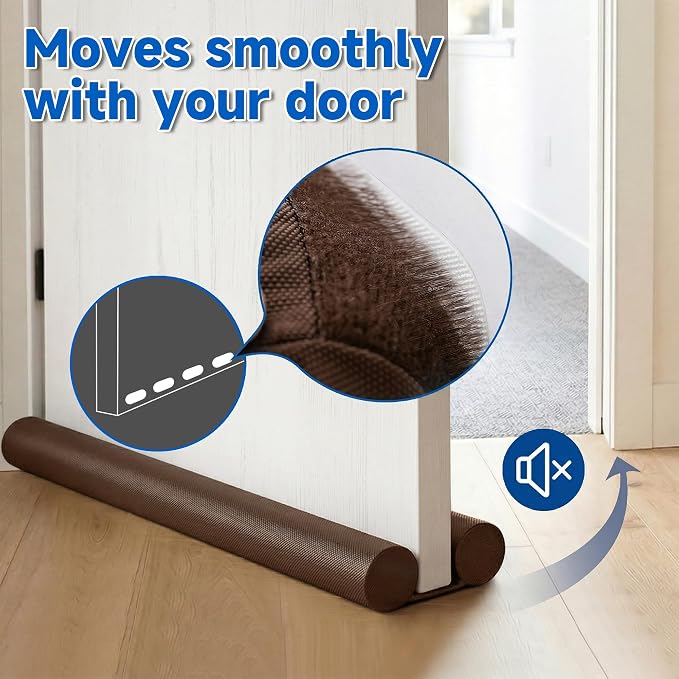 MAXTID Brown Door Draft Stoppers, Adjustable 32"-38", Double Sided, Insulation - Image 9