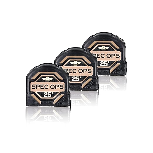 Spec Ops Tools Tape Measure for Measuring & Layout, 1 1/8" Double-Sided Blade by SpecOps