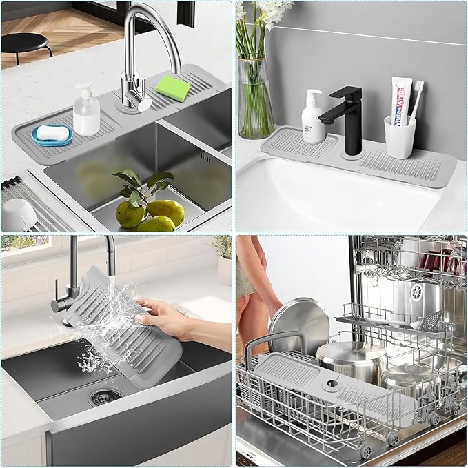 Folding Faucet Mat for Kitchen Sink Upgraded Premium Silicone Splash Guard - Image 6