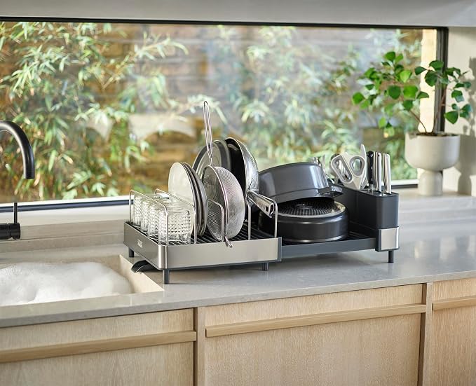 Joseph Joseph Extend Max Steel Expanding Dish Drying Rack, high Capacity - Image 3