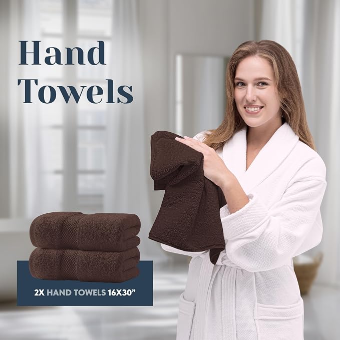 White Classic Luxury Bath Towel Set of 8 Pieces - Image 6
