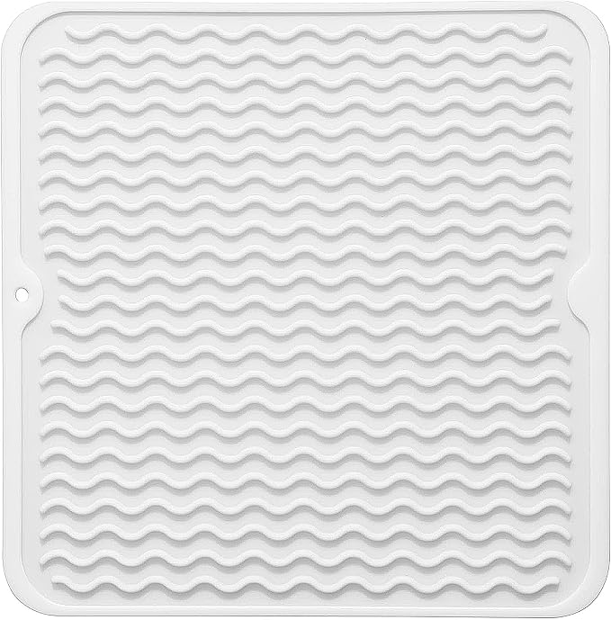 Silicone Dish Drying Mat, Non-Slip Easy Clean Sink Mat, Large Heat-resistant by MODENGKONGJIAN