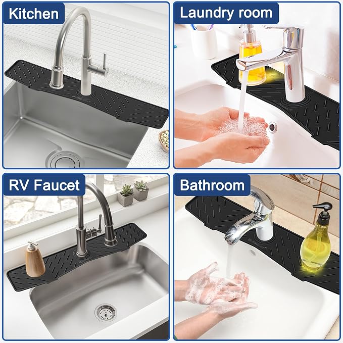 Faucet Mat for Kitchen Sink – 24” x 5.1” Extra-Long Silicone Splash Guard - Image 7