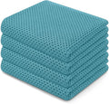 Homaxy 100% Cotton Waffle Weave Kitchen Dish Towels 4-Pack, Lake Blue | 13 x 28 by Homaxy