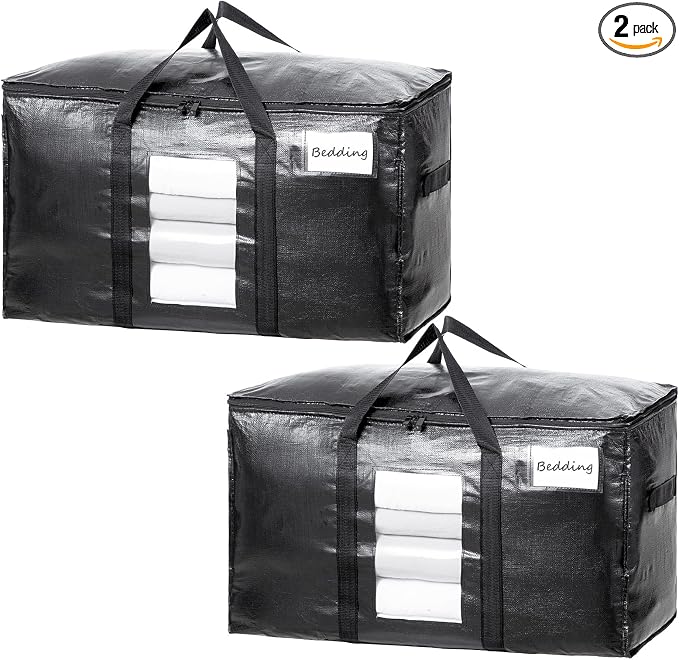 TAILI 2 Pack Black Extra Large Moving Bags, Storage Bag by TAILI