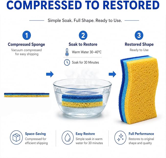 12 PCS Sponges Kitchen, Non Scratch Scrub Sponges - Image 5