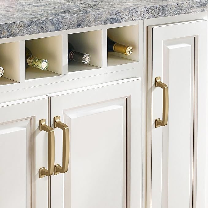 khtumeware 2 Pack 12 Inch Cabinet Handles Champagne Bronze Cabinet Pulls Warm Brass Drawer Pulls Kitchen Cabinet Hardware Handles for Cabinets Cupboard Handles Drawer Handles