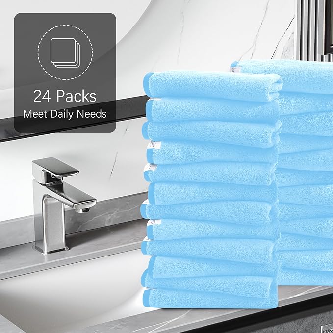 Cosy Family 24 Pack Soft Washcloths Set - Image 6