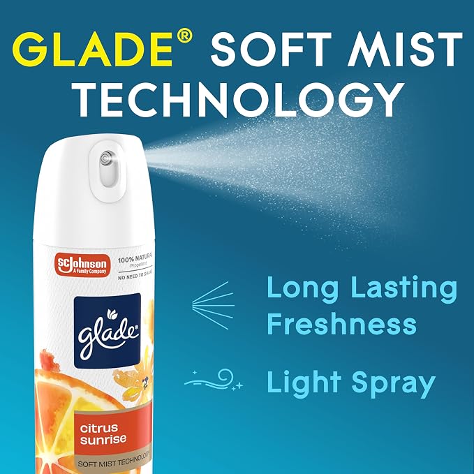 Glade Air Freshener Room Spray, Citrus Sunrise Scent, Odor Fighting to Deliver - Image 3
