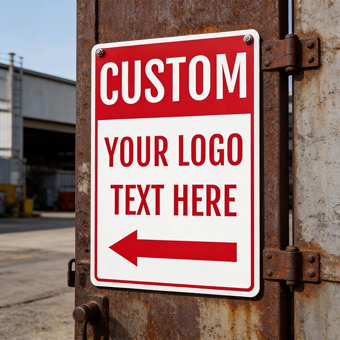 Custom Outdoor Metal Sign for Business Wall Garage Door, 22x16 Inch, Rust-Free Aluminum Weather Resistant, Waterproof, Durable Ink, Easy to Mount
