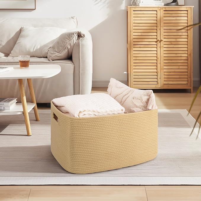 OIAHOMY 75L Large Blanket Basket Woven Storage Basket - Image 2