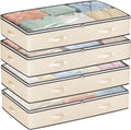 95L Underbed Storage Containers, 4 Pack Closet Organizers Beige | Underbed by BuddingJoy-BuildaJoyfulLifeforYou