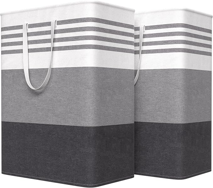 WOWBOX 2 Pack Laundry Baskets, Collapsible Dirty Clothes Laundry Hampers by WOWBOX
