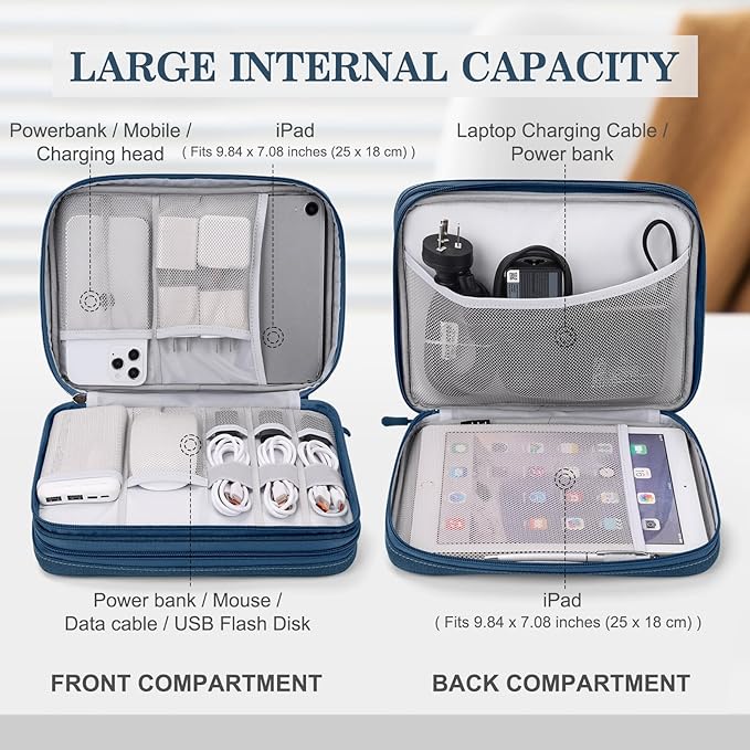 FYY Electronic Organizer, Travel Tech Pouch Bag, Extra Large, Waterproof - Image 3
