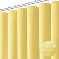 Dynamene Long Waffle Shower Curtain 256 GSM Heavy Fabric 72x78 Yellow by Dynamene