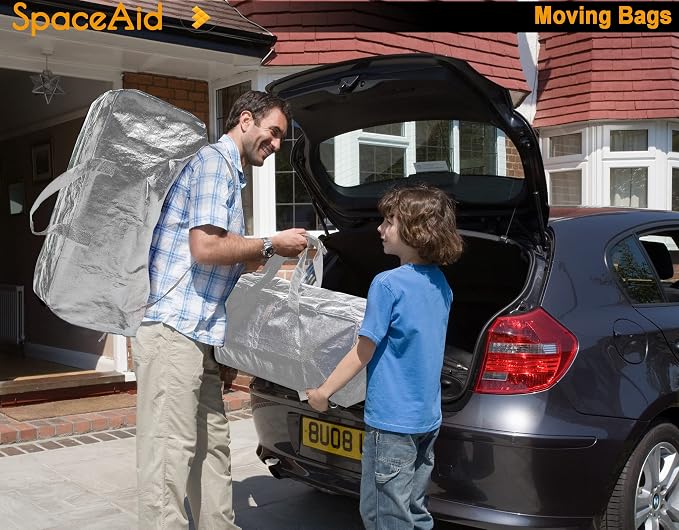 SpaceAid Heavy Duty Moving Bags, Extra Large Storage Totes W/Backpack Straps - Image 6