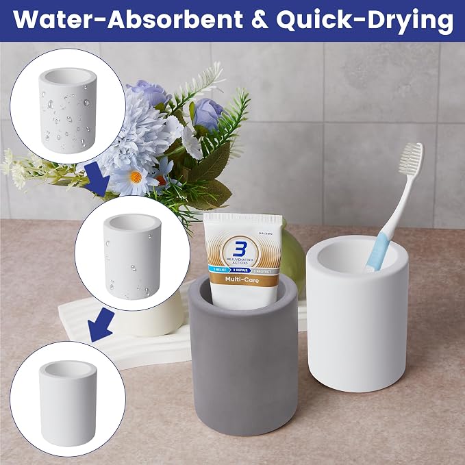 Drying Stone Toothbrush Holder, Diatomite Toothbrush Holders - Image 7