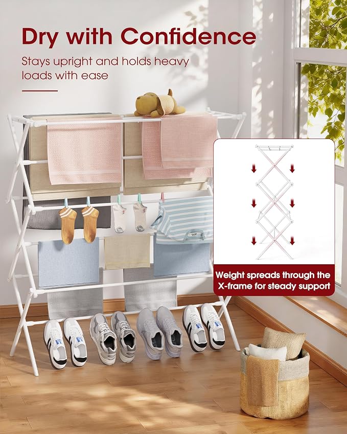 Sakugi Foldable 3-Tier Clothes Drying Rack 42.1" H - Image 2