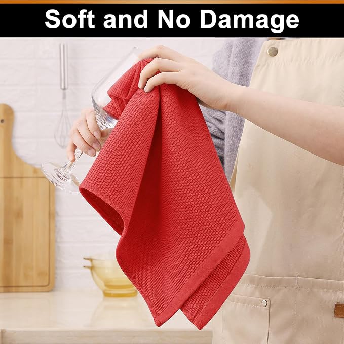 Homaxy 100% Cotton Waffle Weave Kitchen Towels, 4 Pack - Image 6
