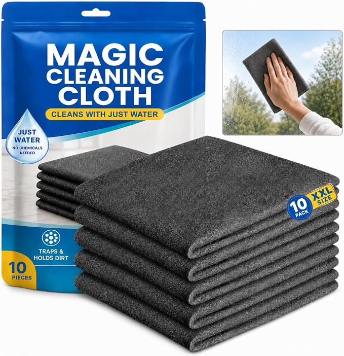 10 PCS Magic Cleaning Cloth Thick Microfiber Cleaning Cloths Streak Free Glass by Unknown