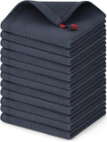 Homaxy 100% Cotton Waffle Weave Dish Cloths, 12 Pack, Dark Grey by Homaxy