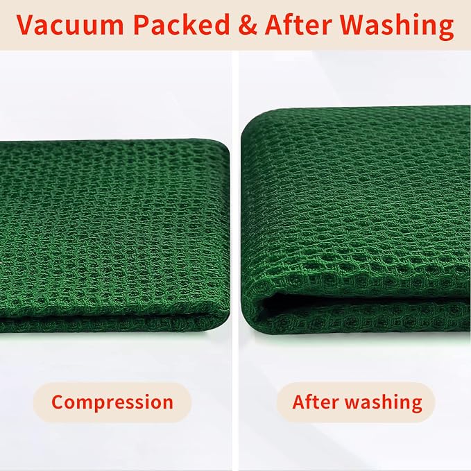 Homaxy 100% Cotton Waffle Weave Kitchen Dish Towels 4-Pack, Forest | 13 x 28 - Image 7