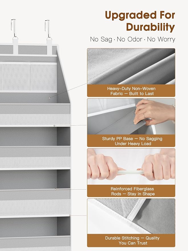 Over The Door Organizer, Heavy-Duty 6-Shelf Hanging Storage - Image 2
