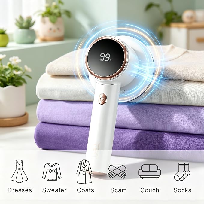 Fabric Shaver, 2-Speed Digital Lint Remover, Rechargeable - Image 6