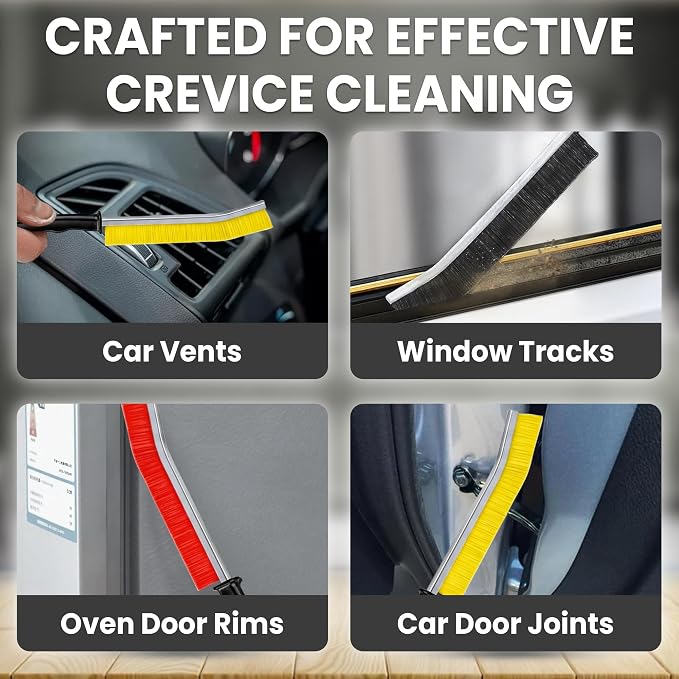 Crevice Cleaning Brush Set 3Pcs Hard Bristle Tools - Image 7