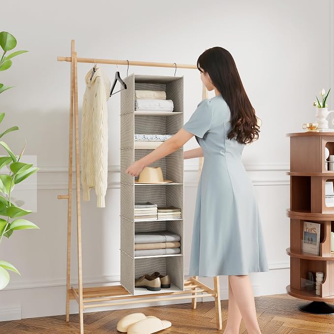 Hanging Closet Organizer 6-Tier, Oxford Wardrobe Storage, shoes & accessories; - Image 2