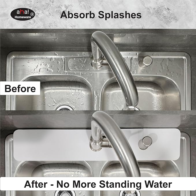 Faucet Mat Kitchen Sink Cuttable : AHA HOMEWARE Kitchen Sink Splash Guard Deck - Image 3