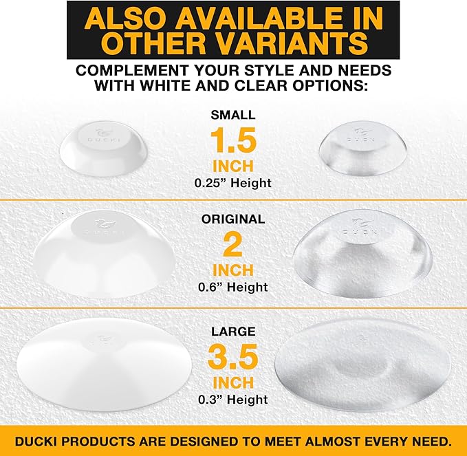 Ducki Wall Protectors - 4 Matte White- Self Adhesive, Reusable Solution for Stopping Wall Damage & Noise from Doors,Refrigerator & More in Your Home or Office -Durable, Shock Absorbent & Discreet
