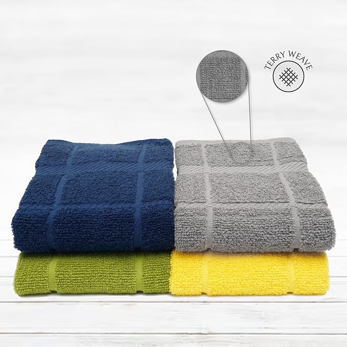 100% Cotton Terry Dish Towels, 4 Pack Solid, 16 x26 Inches, Super Soft and - Image 3